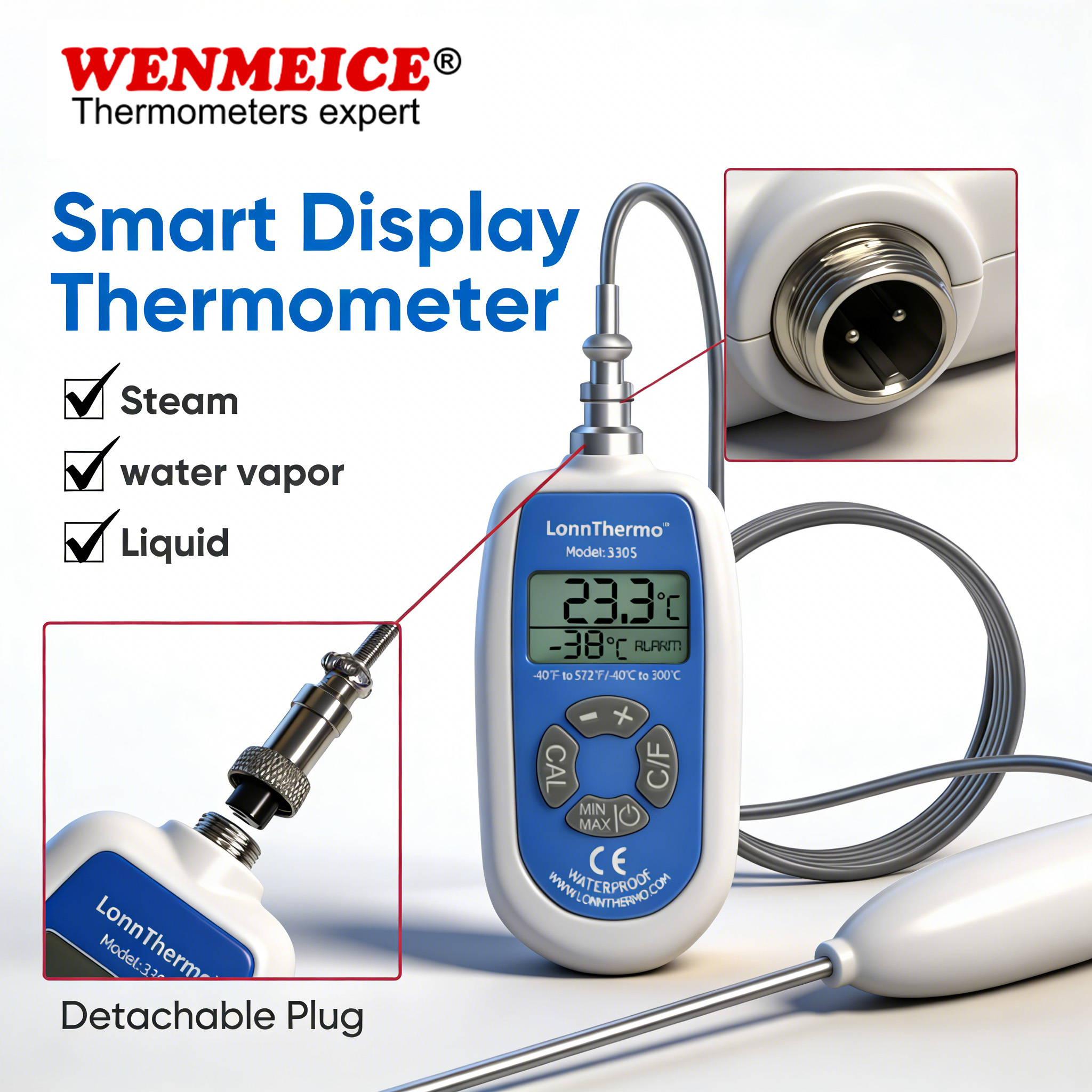 Home Cooking Meals - WENMEICE Waterproof Digital Thermometer pt100 Temperature