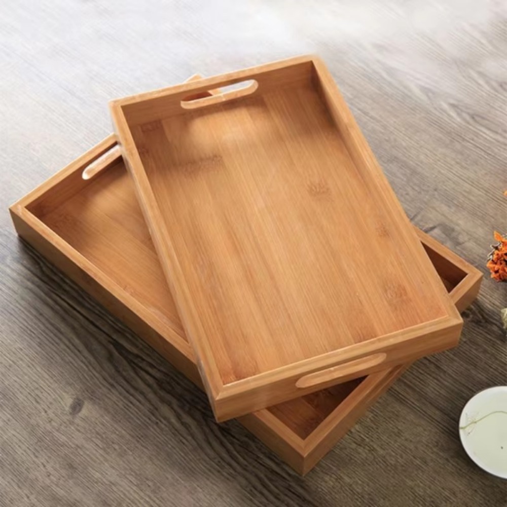 Home Cooking Dishes - Retro Rectangular Storage Tray Bamboo Solid