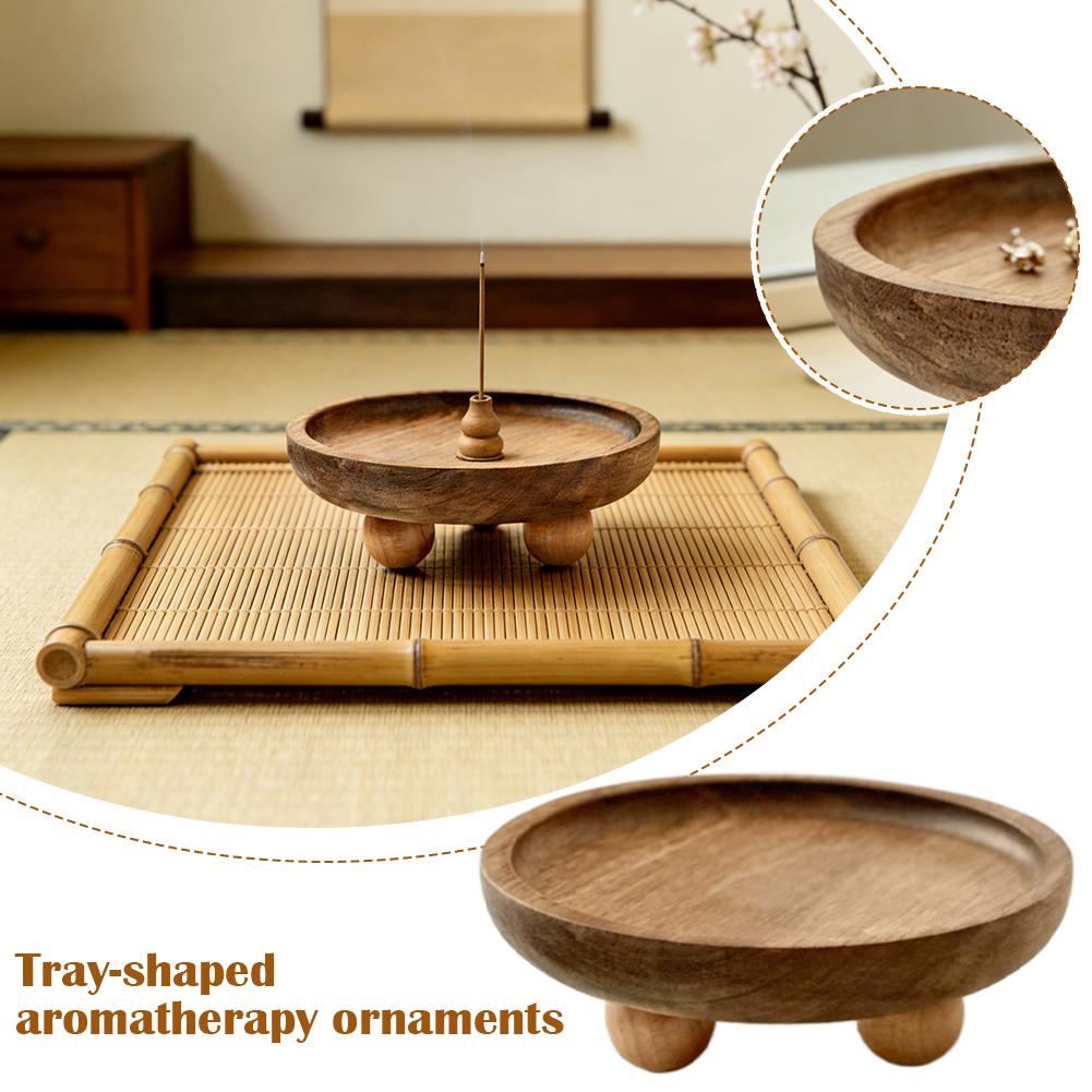 Home Cooking Dishes - Round Solid Wood Tray Key Jewelry