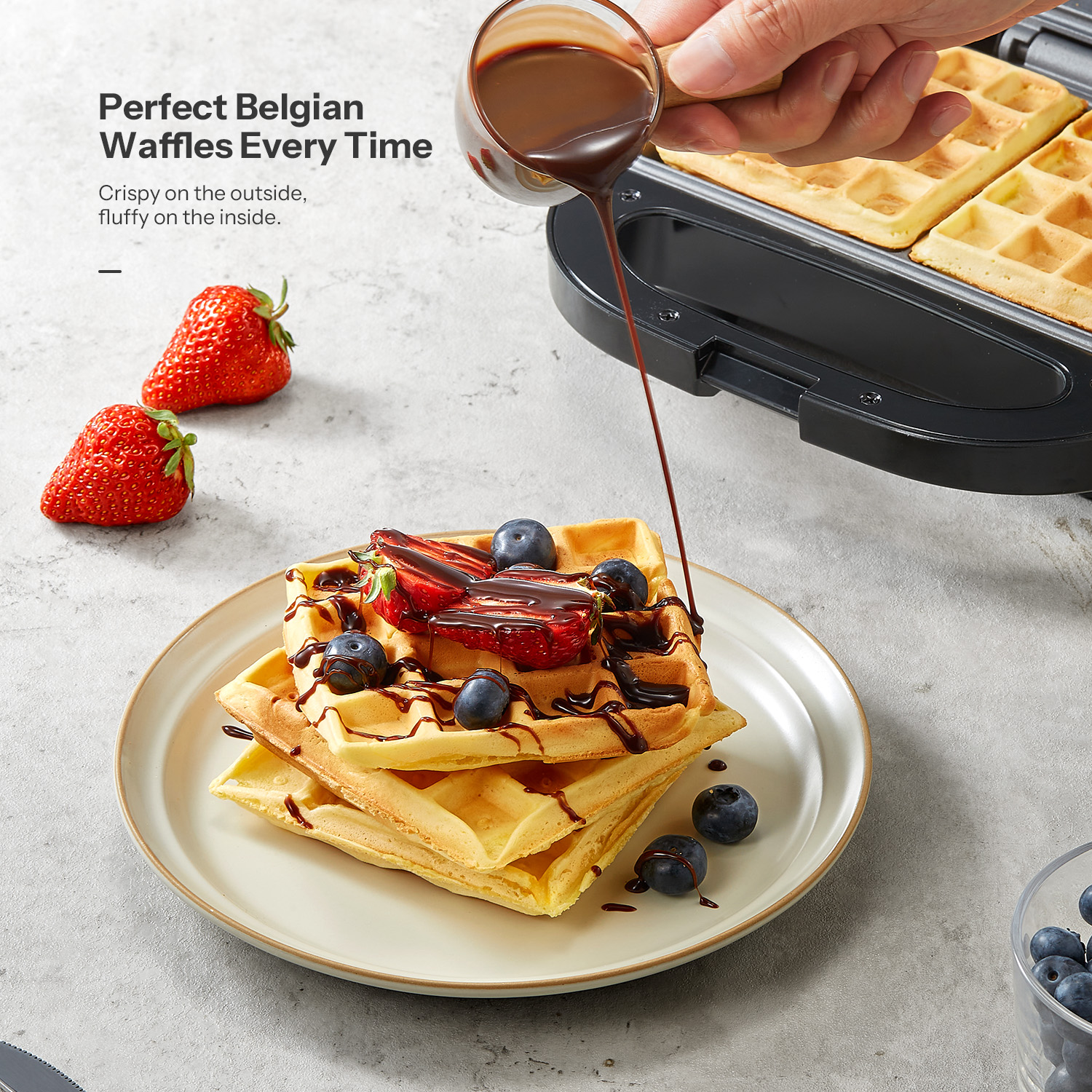 2-Slice Belgian Waffle Maker,  - Home Cooking Electric recension och pris