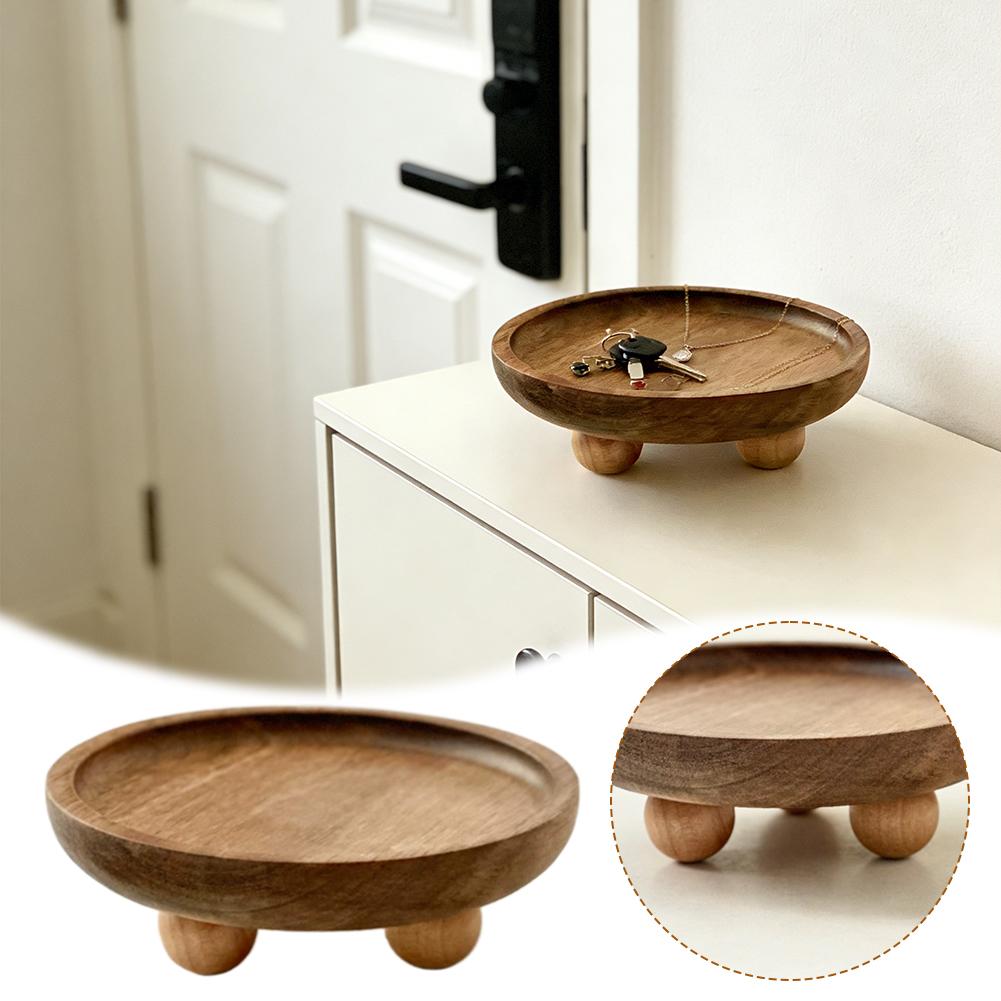 Round Solid Wood Tray Key Jewe - Home Cooking Dishes recension och pris