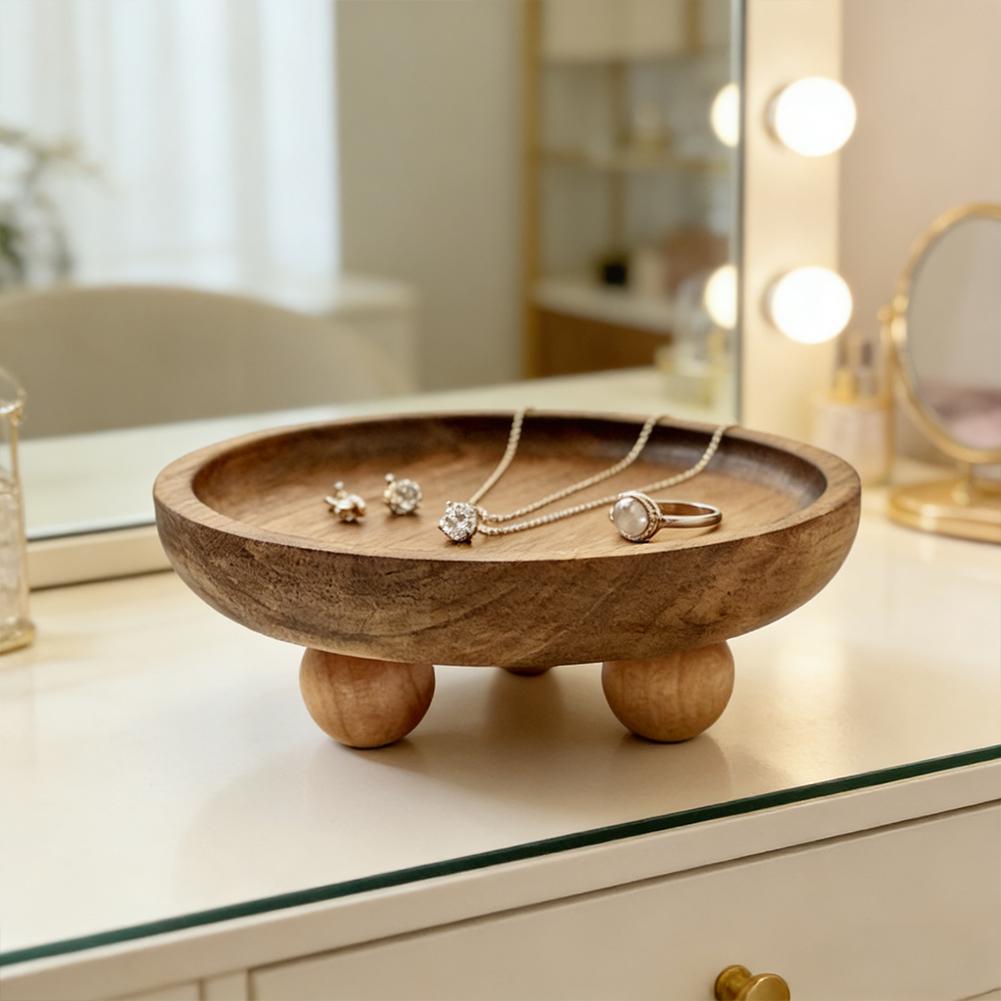 Round Solid Wood Tray Key Jewe - Home Cooking Dishes recension och pris