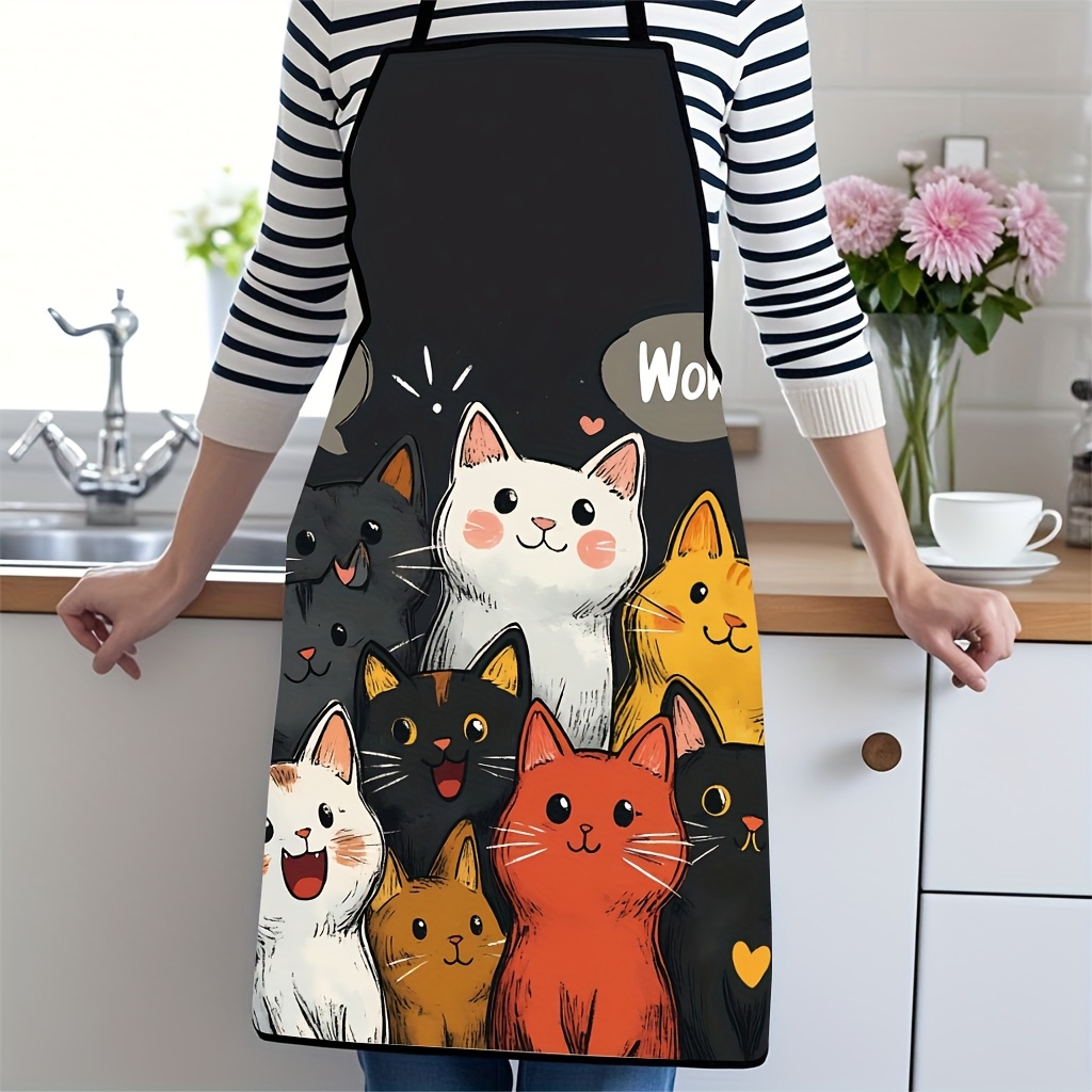 Cute Cartoon Cat Print Polyest - Home Cooking Meals recension och pris